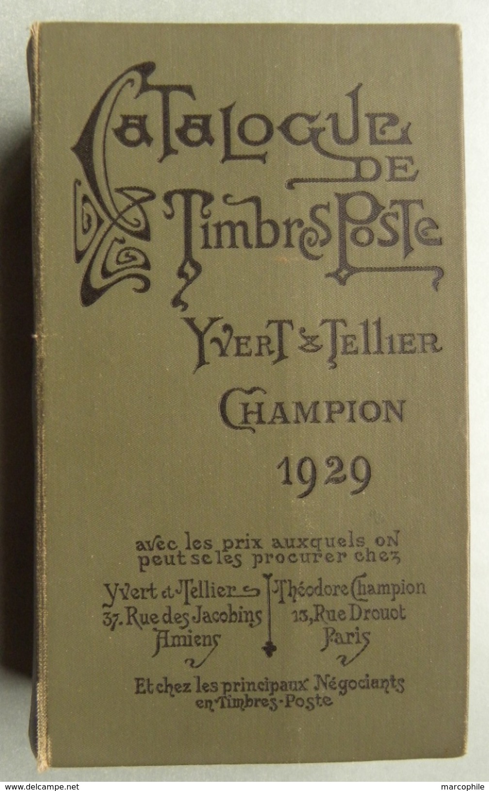 CATALOGUE YVERT & TELLIER 1929 "MONDE" (ref CAT58) - Frankrijk