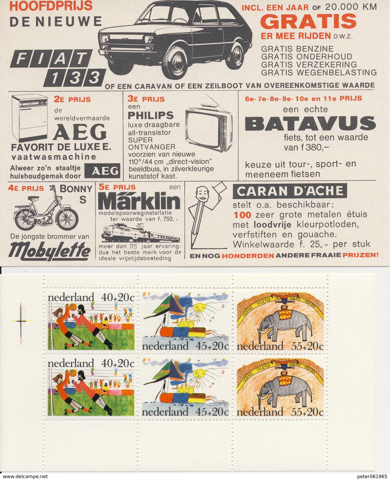 1107 / Blok Kinderzegels 1976 (100% Postfris / MNH) Met Envelop En Rebus - Unused Stamps