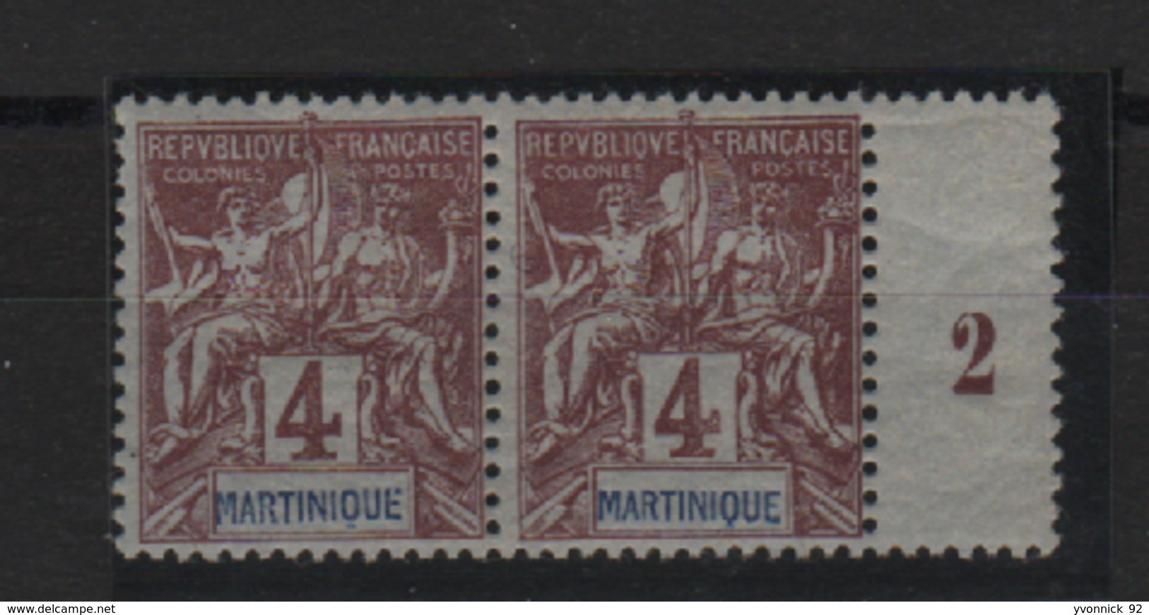 Martinique _ Millésimes 4c Groupe _ 1892 ( N°33 ) - Portomarken