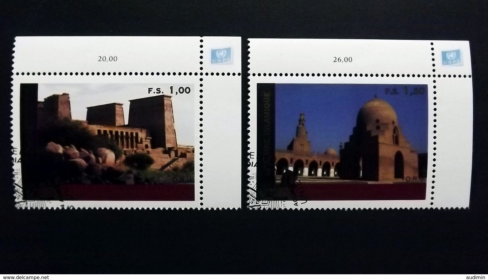 UNO-Genf 518/9 Oo/ESST, UNESCO-Welterbe: Ägypten: Denkmäler Von Abu Simbel Bis Philae, Das Islamische Kairo - Oblitérés