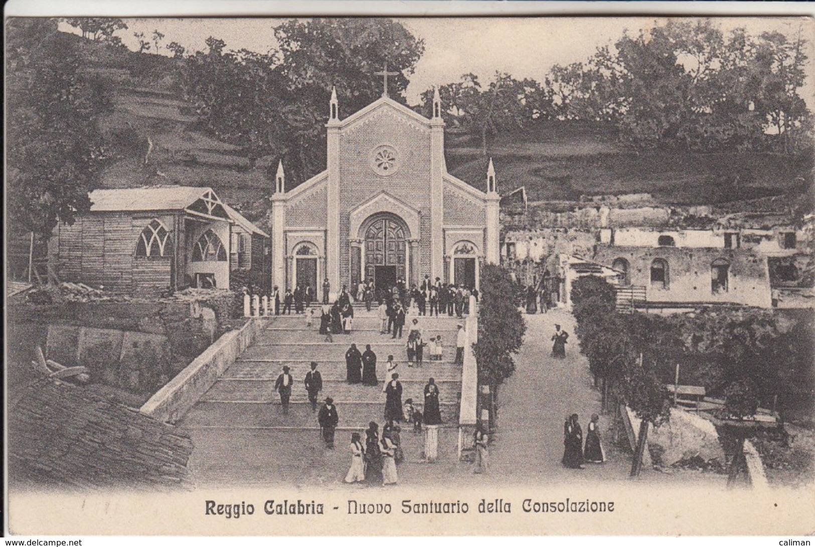 REGGIO CALABRIA NUOVO SANTUARIO DELLA CONSOLAZIONE - CARTOLINA SPEDITA NEL 1915 - Reggio Calabria