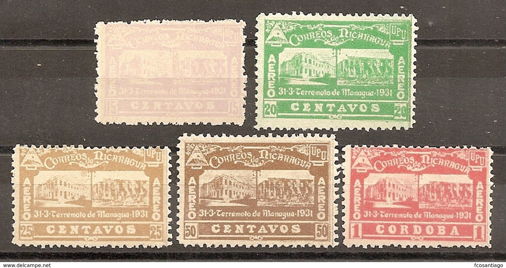 NICARAGUA 1932 - Yvert #A17/21 - MLH * - Nicaragua