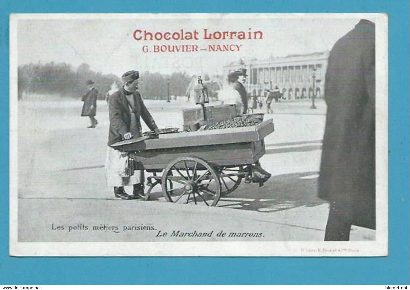 CPA LES PETITS METIERS PARISIENS Le Marchand De Marrons  - LAAS ET PECAUD - Publicité Chocolat Lorrain - Petits Métiers à Paris