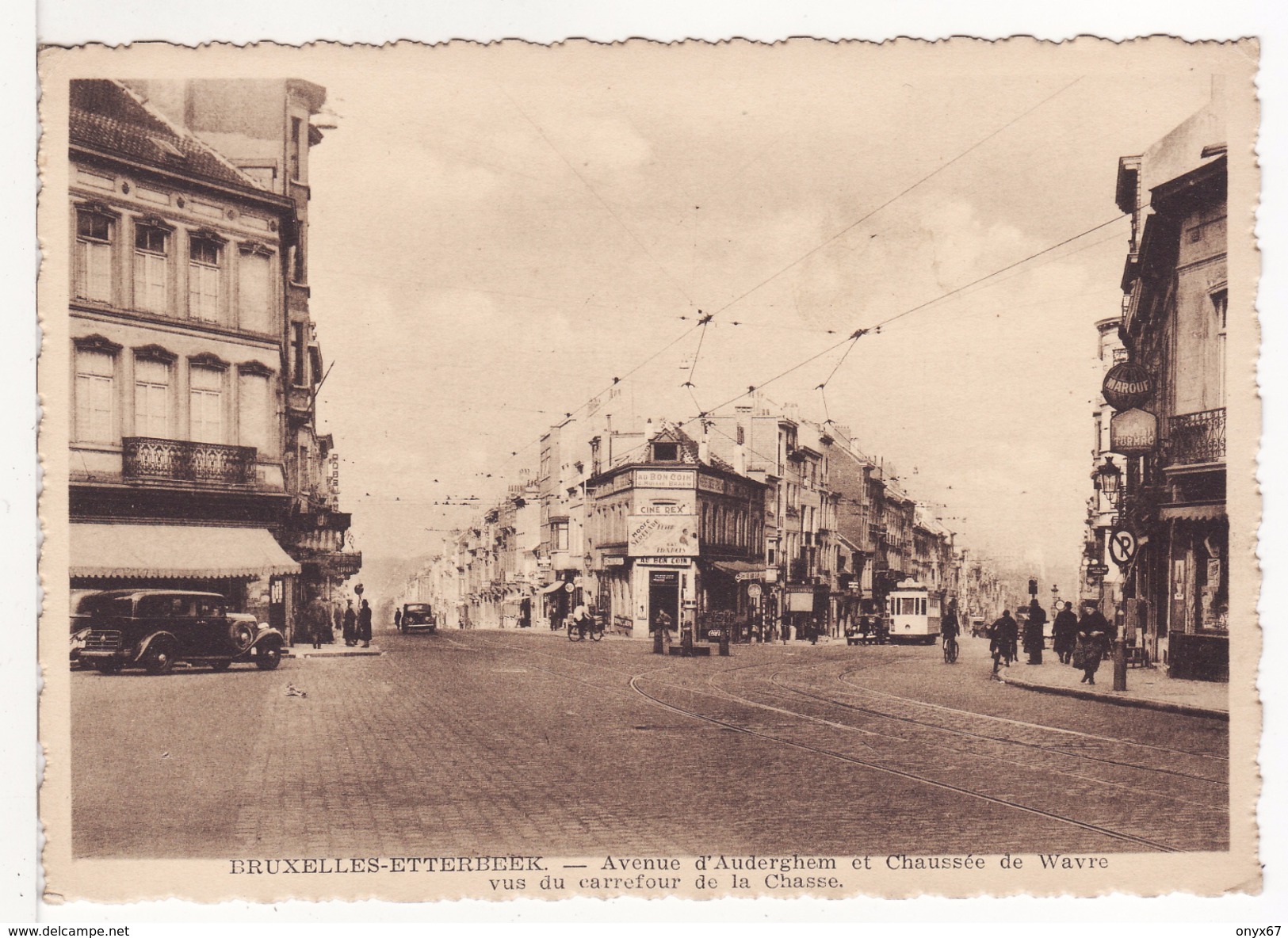 BRUXELLES-ETTERBEEK (Belgique)  Avenue D'Auderghem Chaussée Wavre Voiture-Tramway Grand Format 10 X 15 Cm - Etterbeek