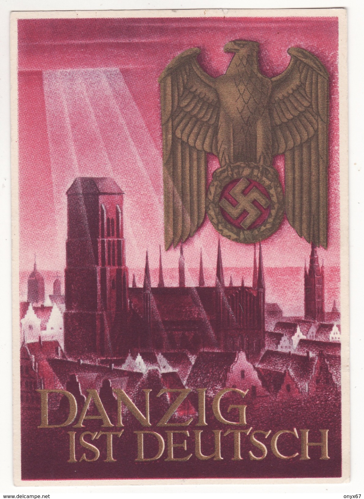 DANZIG (Poland-Polen-Polska-Pologne) Propagande 3 ème Reich Entier Postal Guerre 1939-1945-Aigle-Grand Format 10 X 15 Cm - Weltkrieg 1939-45