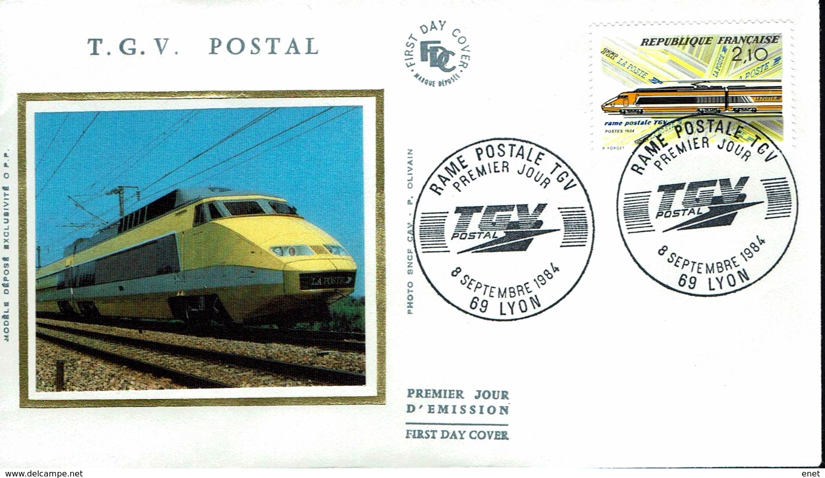 Frankreich France 1984 - Hochgeschwindigkeitszug TGV - MiNr 2460 FDC - Eisenbahnen