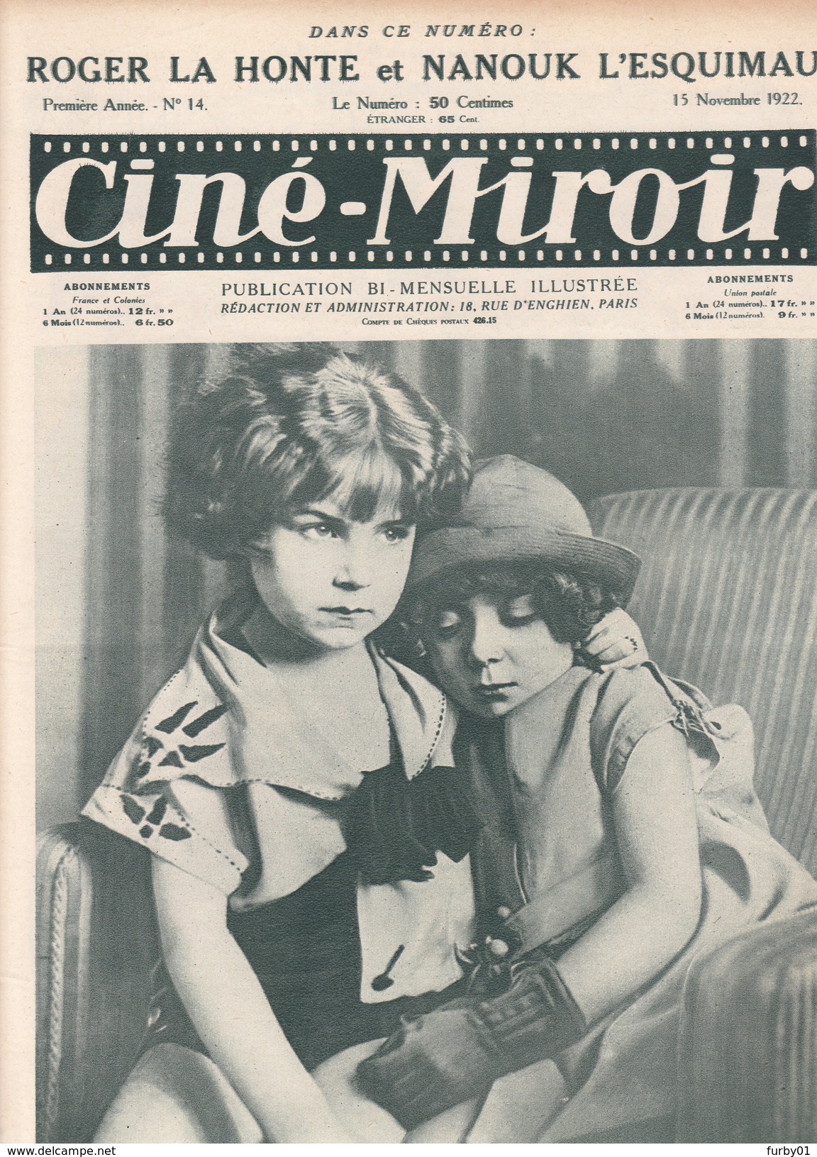 Cine Miroir  N° 14  Nanouk L'esquimau / Roger La Honte  Rudolph Valentino  Année 1922 - 1900 - 1949