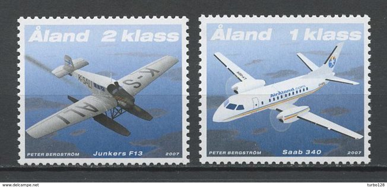 ALAND 2007 N° 277/278 ** Neufs MNH Superbes Cote 3.75 &euro; Avions Postaux Planes Junkers Saab Transports - Aland