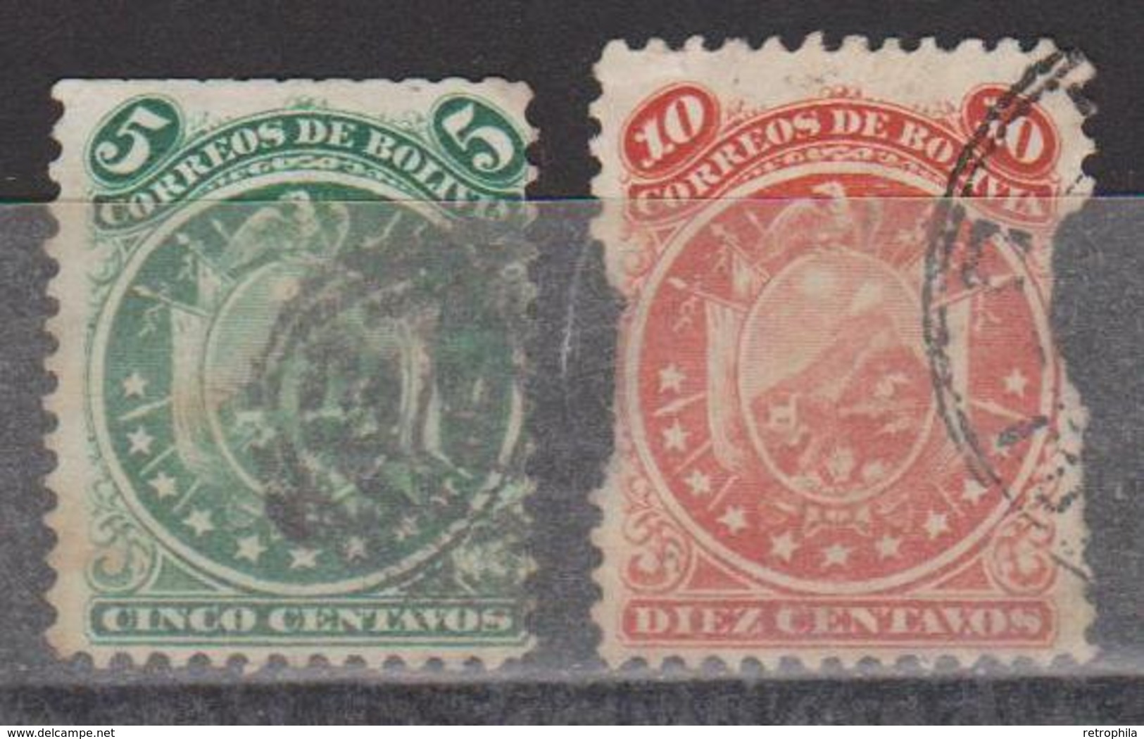 BOLIVIE - BOLIVIA - COLLECTION D'ANCIENS - 1871- N° 14 Et 15 Oblitérés - Bolivie