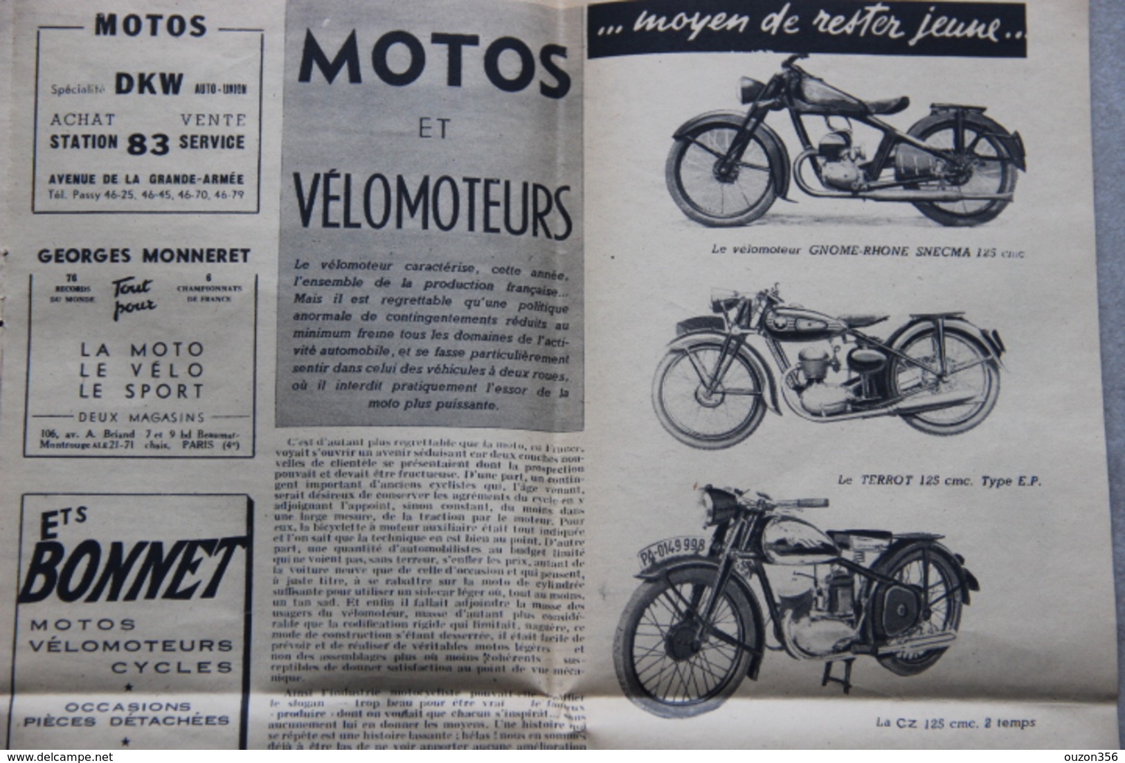 Articles Revue : Course Automobile, Carburation Solex, Motos Et Vélomoteurs 1946 - Other & Unclassified