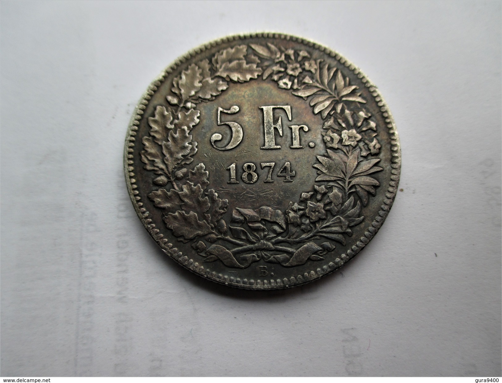 Zwitserland  5 Franken 1874 B     PATINA - Andere & Zonder Classificatie