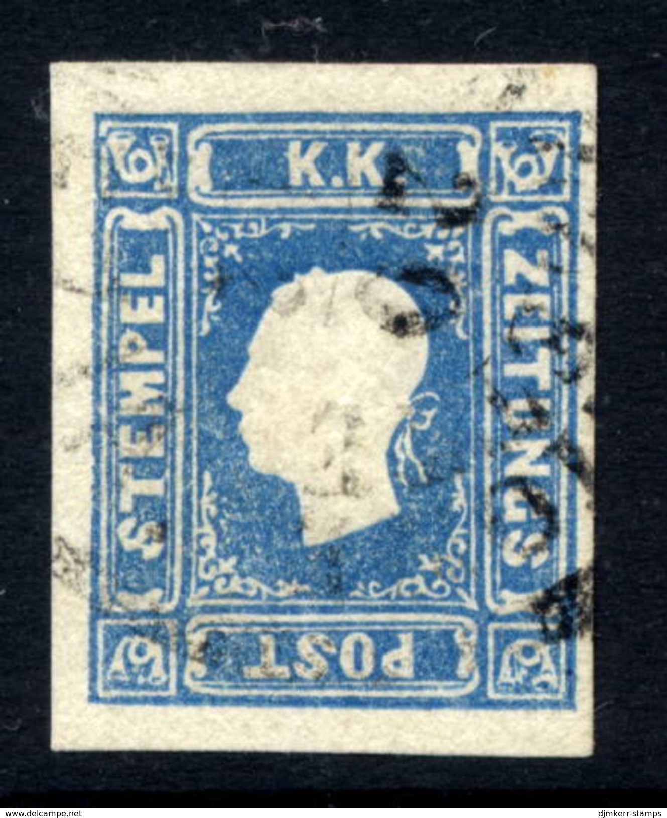 AUSTRIA 1859 1.05 Kr Light Blue Newspaper Stamp Fine Used.  Michel 16, ANK 16a  €600 - Newspapers