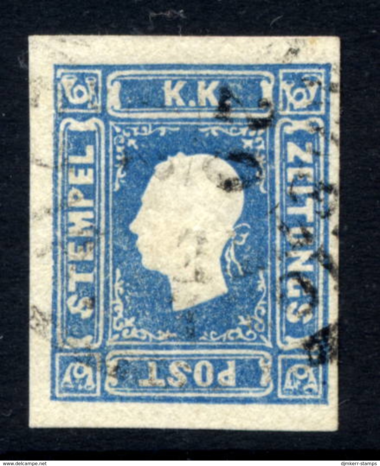 AUSTRIA 1859 1.05 Kr Light Blue Newspaper Stamp Fine Used.  Michel 16, ANK 16a  €600 - Dagbladen