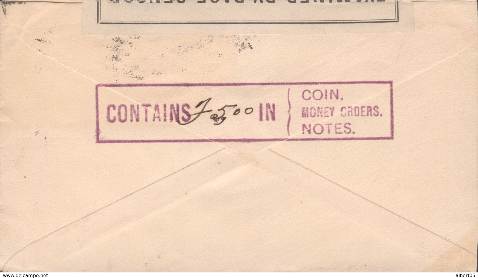 Army Postal Service - Examined By Base Censor - Lettre Chargée - Guerre De 1914-18