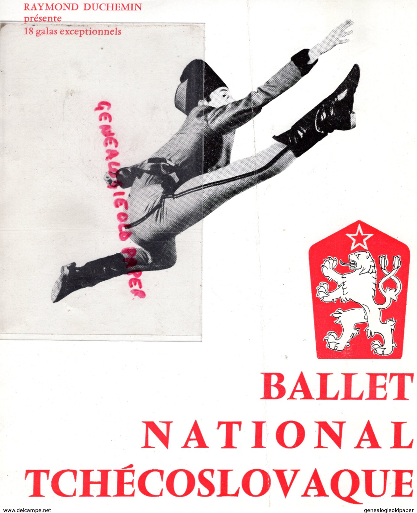PROGRAMME BALLET NATIONAL TCHECOSLOVAQUIE-RAYMOND DUCHEMIN-LIBUSE HYNKOVA-MIROSLAW KRAL- MORAVIE-SLOVAQUIE-1968 - Programas