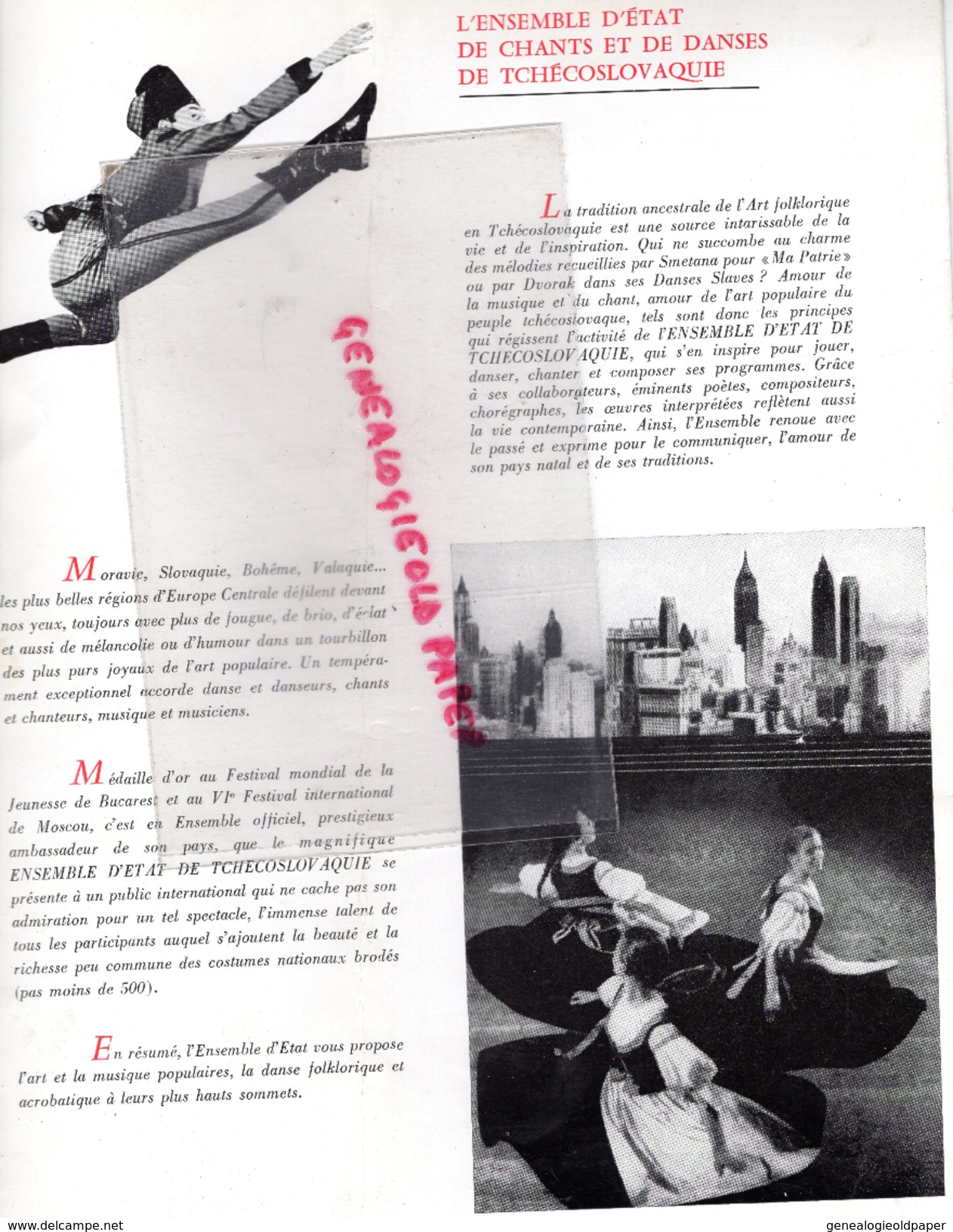 PROGRAMME BALLET NATIONAL TCHECOSLOVAQUIE-RAYMOND DUCHEMIN-LIBUSE HYNKOVA-MIROSLAW KRAL- MORAVIE-SLOVAQUIE-1968 - Programme