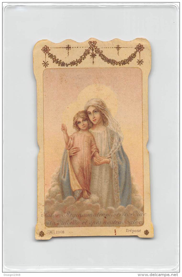 06533 "SALVE REGINA MATER MISERICORDIAE...SETT. D. MADRE - S GIOVANNI BIANCO" IMM. RELIG. ORIG. IMPR. IN CROMOLITHOGR. - Santini