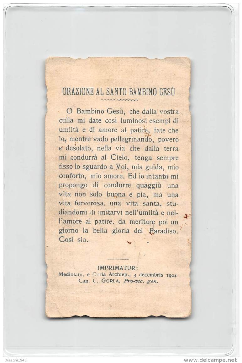 06536 "GESU' BAMBINO DELIZIA DEGLI ANGELI ..........." IMM. RELIG. ORIG. IMPR. IN CROMOLITHOGR. - Santini