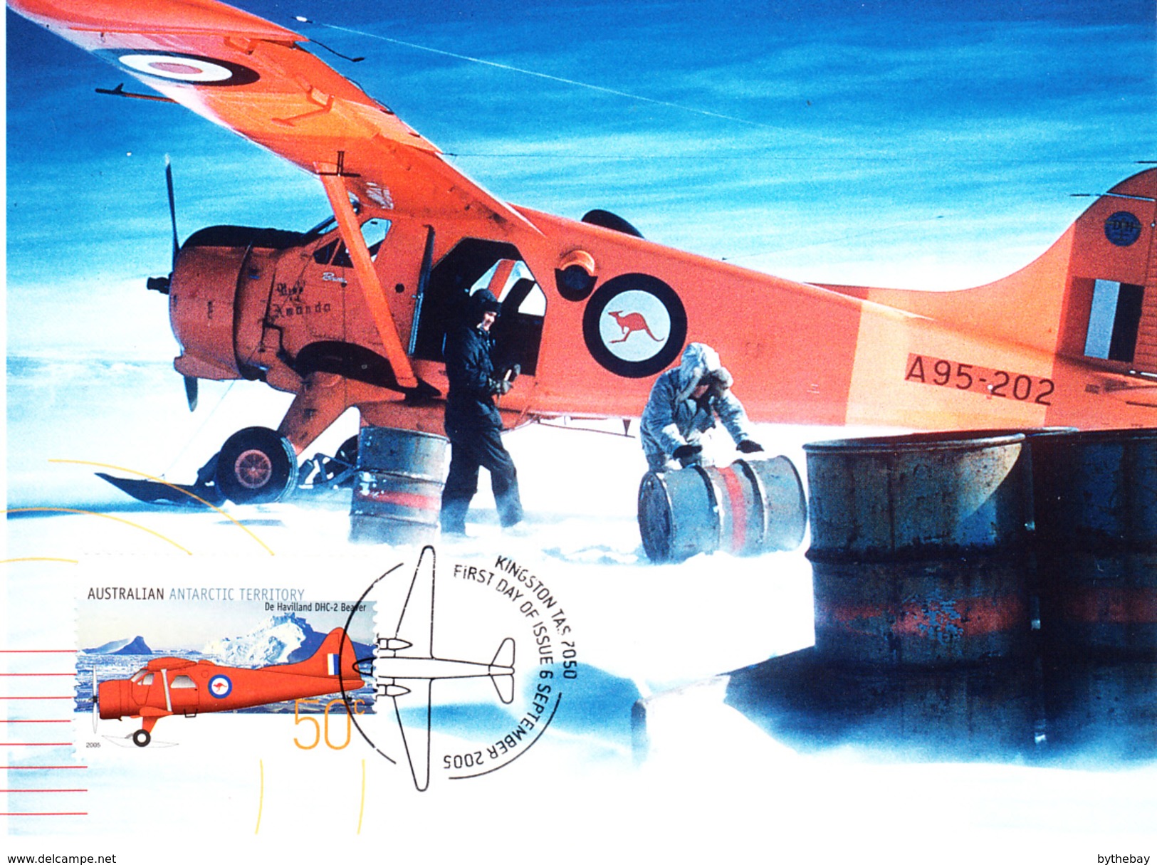 Australian Antarctic Territory Maxicard 2005 Scott #L129 50c De Havilland DHC-2 Beaver - Aircraft - Cartoline Maximum