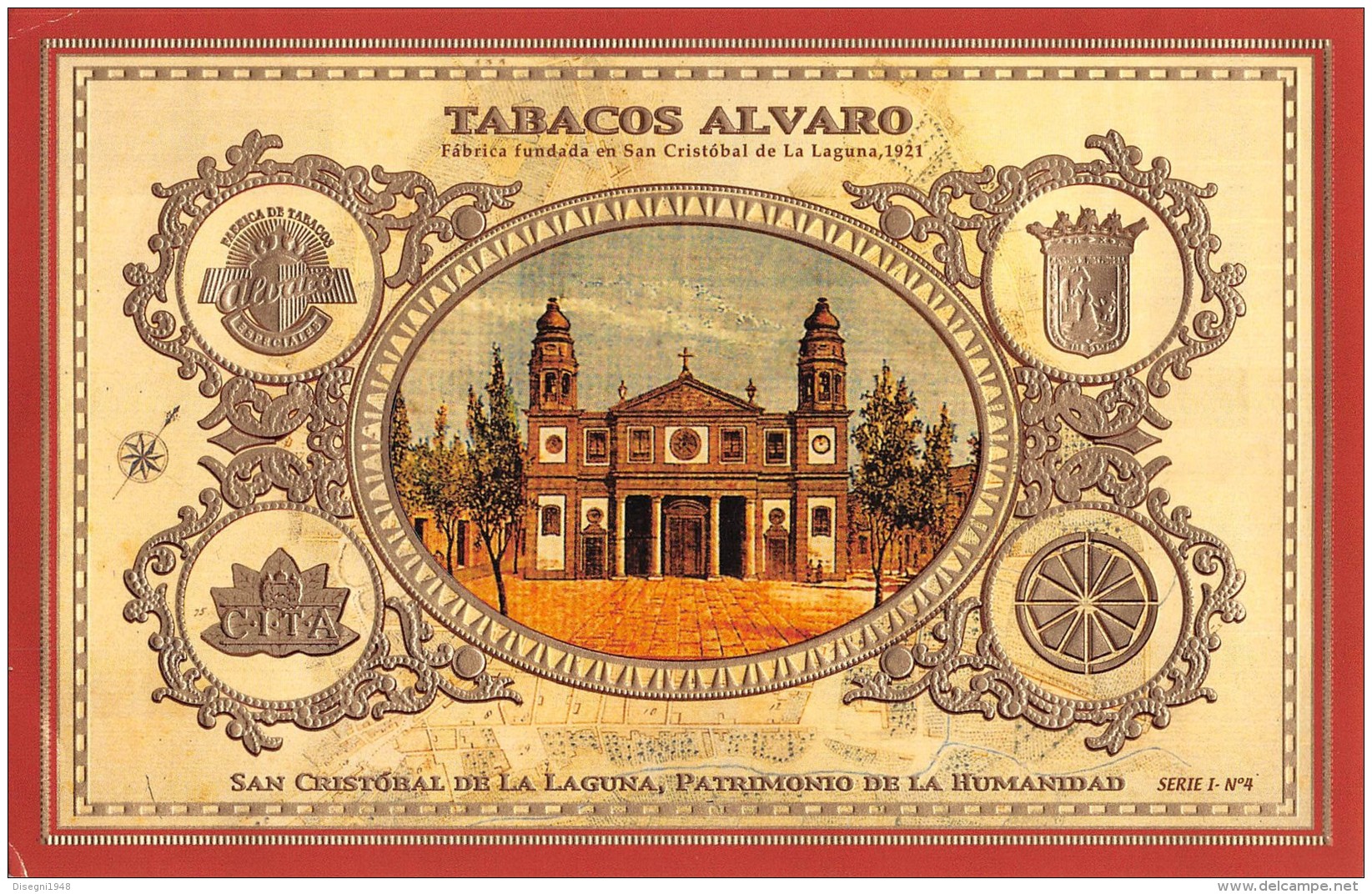 06547 "TABACOS ALVARO - FAVBRICA FUNDADA EN SAN CRISTOBAL DE LA LAGUNA, 1921" ETICHETTA ORIG. - Etiquettes