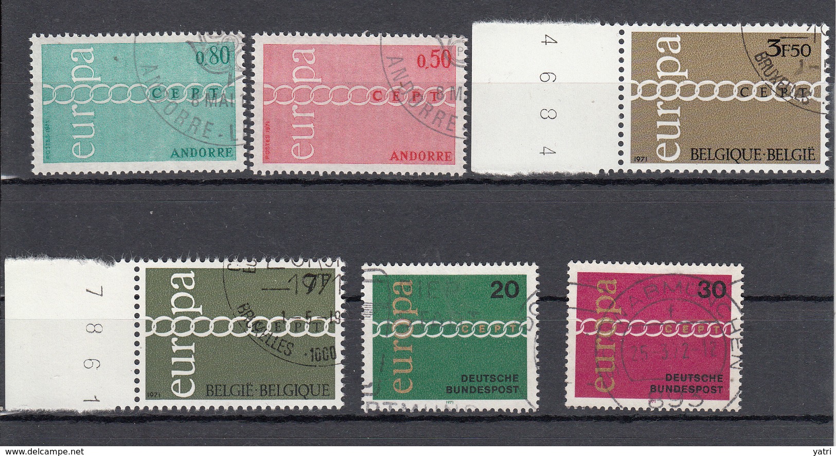 Europa Cept  -  1971  Annata Completa | Complete Year Set (usati) = 6 Scan - Années Complètes