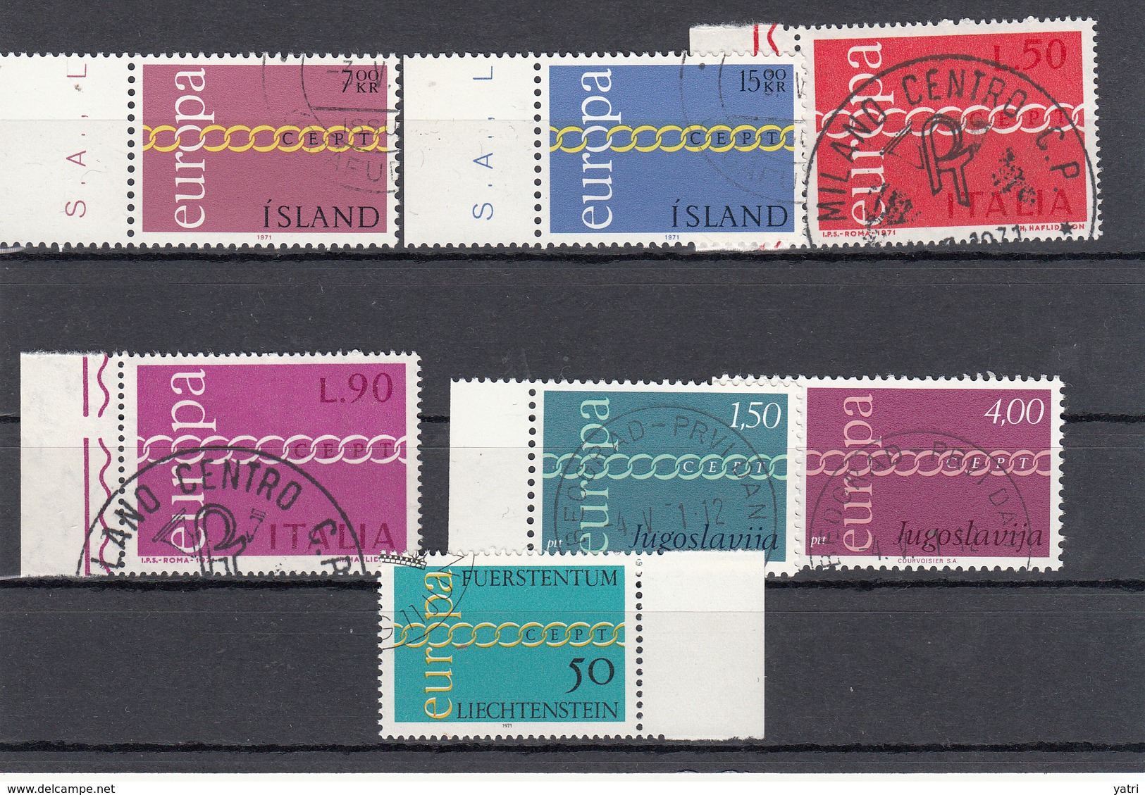 Europa Cept  -  1971  Annata Completa | Complete Year Set (usati) = 6 Scan - Années Complètes