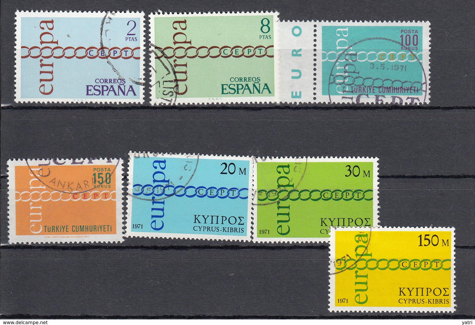 Europa Cept  -  1971  Annata Completa | Complete Year Set (usati) = 6 Scan - Années Complètes