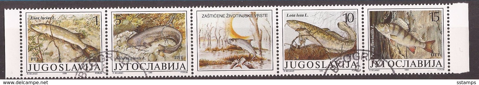 1990 2405-08   FAUNA WWF JUGOSLAWIEN  FISCHE GESCHUEZTE TIERE  USED - Used Stamps