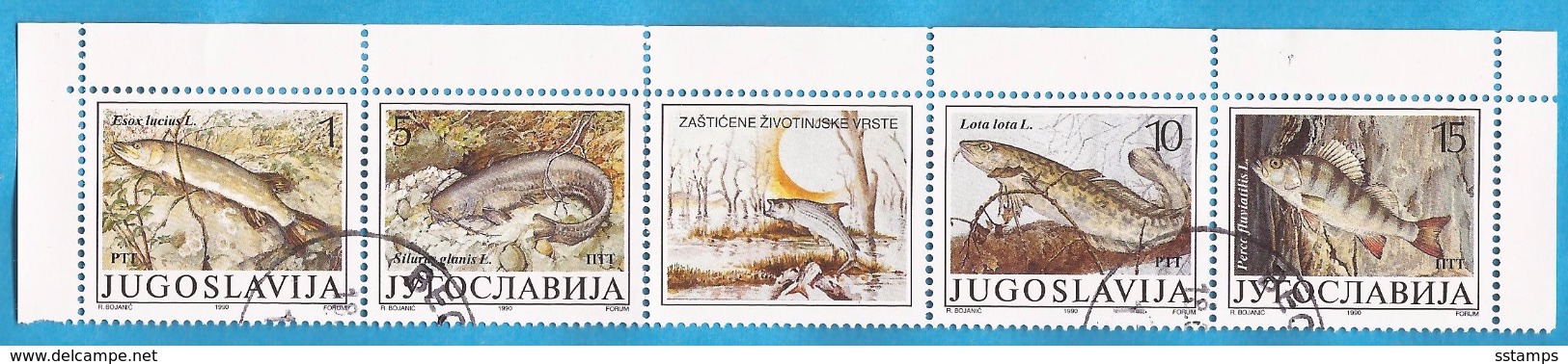 1990 2405-08   FAUNA WWF  JUGOSLAVIJA  FISCHE GESCHUEZTE TIERE  USED - Used Stamps