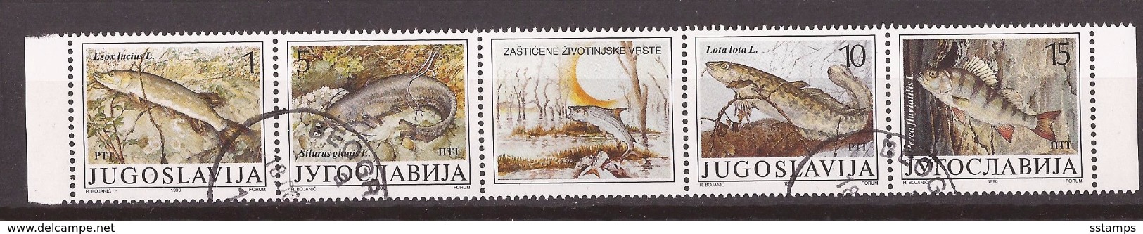 1990 2405-08   FAUNA WWF  JUGOSLAWIEN  FISCHE GESCHUEZTE TIERE  USED - Used Stamps