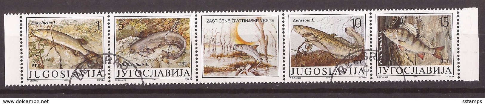 1990 2405-08   FAUNA WWF JUGOSLAWIEN   FISCHE GESCHUEZTE TIERE  USED - Used Stamps