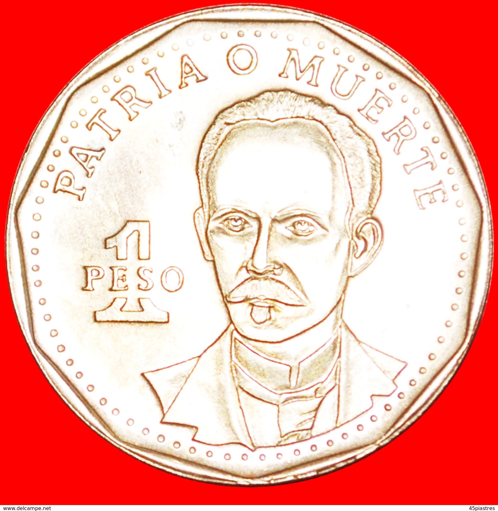 + National Hero Type (1991-2015): CUBA &#x2605; 1 PESO 1992! LOW START &#x2605; NO RESERVE! José Martí (1853&ndash;1895) - Cuba