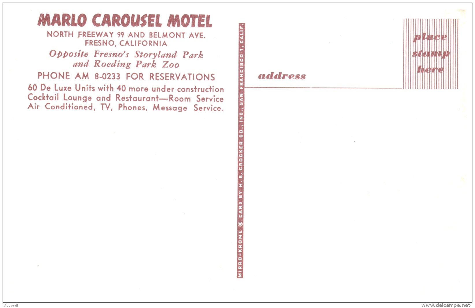16273  CA  Fresno  Marlo Carousel Motel  & Restaurant - Hotels & Restaurants