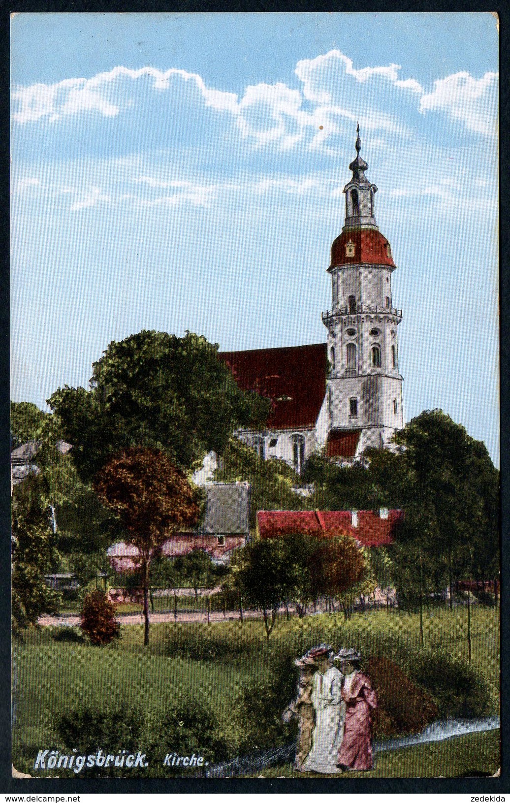 8288 - Alte Ansichtskarte - Königsbrück Kirche - Gel 1914 - Königsbrück