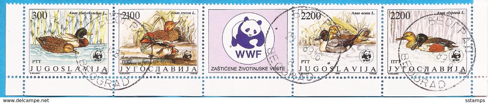 1989  2328-31  FAUNA WWF  VOEGEL  BIRDS ENTE ANATRE  GESCHUEZTE TIERE JUGOSLAVIJA JUGOSLAWIEN  USED - Used Stamps