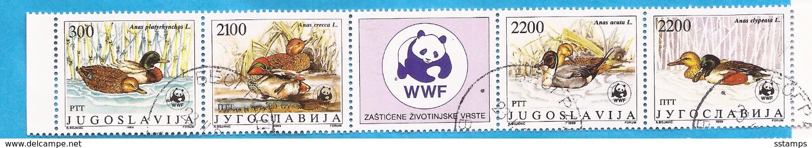1989  2328-31  FAUNA WWF  VOEGEL  BIRDS ENTE ANATRE  GESCHUEZTE TIERE JUGOSLAVIJA JUGOSLAWIEN  USED - Used Stamps