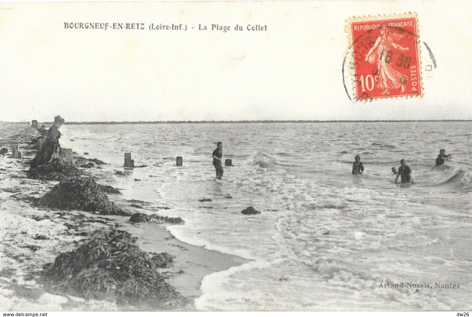 Bourgneuf-en-Retz (Loire-Inférieure) - La Plage Du Collet, Baignade - Edition Artaud-Nozais - Bourgneuf-en-Retz