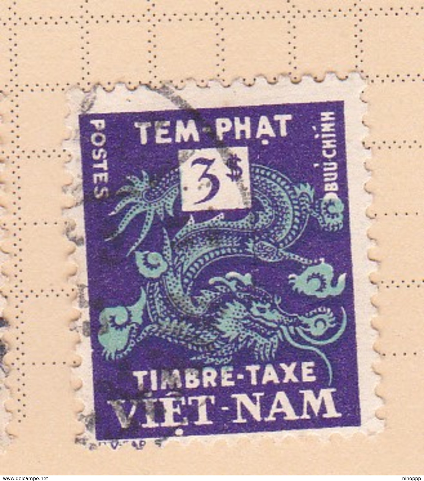 Vietnam J8 1955 Postage Due  3 Pi  Used - Vietnam