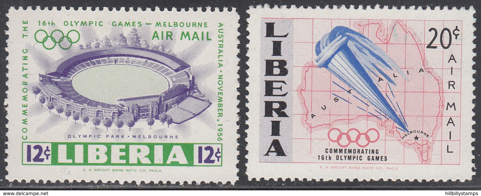 LIBERIA   SCOTT NO. C104-5     MINT HINGED    YEAR  1956 - Liberia