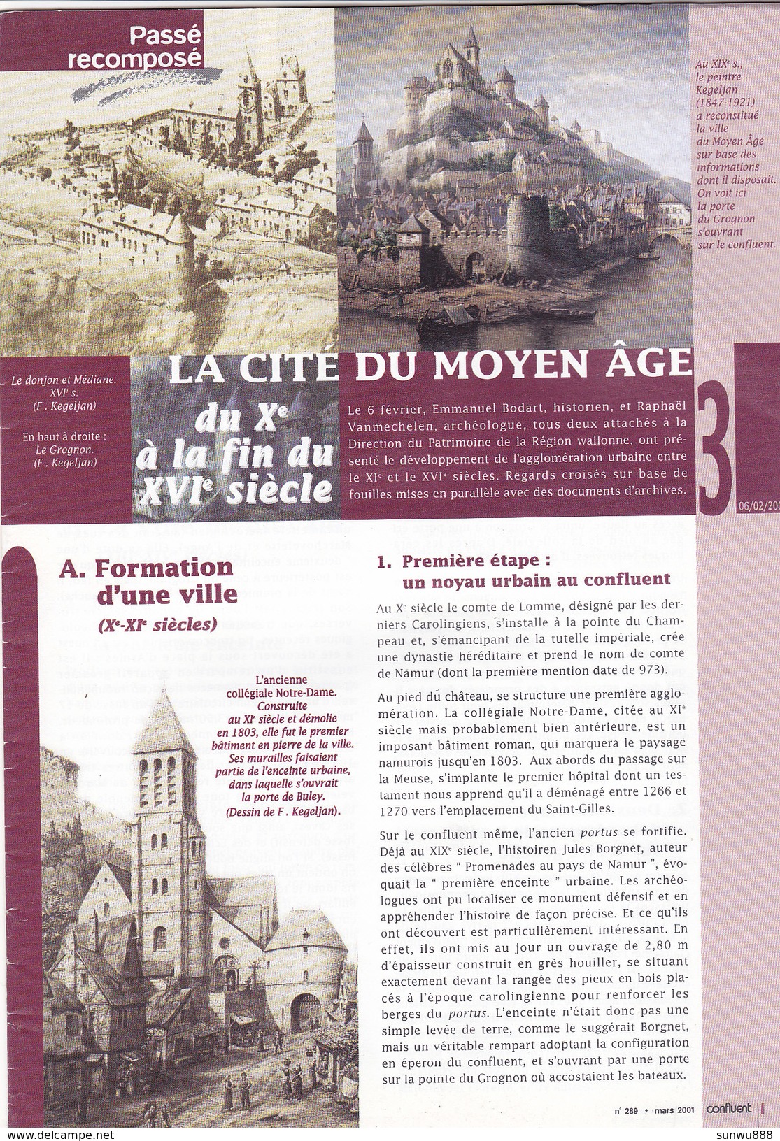 Passé Recomposé, Namur, Cité Du Moyen Age (dépliant 16 Pages, 2001) - Belgique