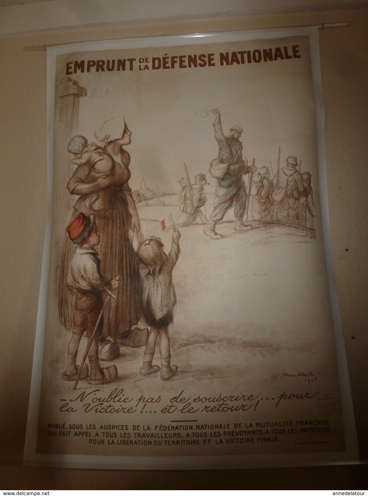 1915 Grande Affiche Ancienne Originale EMPRUNT DE LA DEFENSE NATIONALE , Imp. DEVAMBEZ, Paris (112 X 82 Cm) Par POULBOT - Afiches