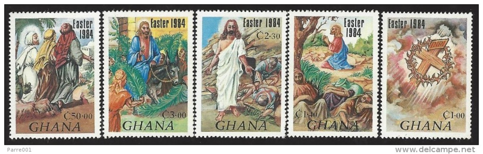 Ghana 1984 Easter Christ Crusifiction MNH Set - Ghana (1957-...)