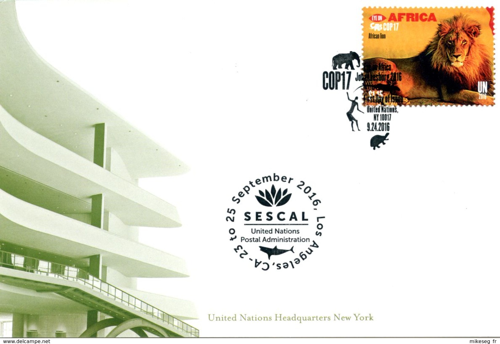 ONU New-York 2016 - Show Card NY Sescal 23-25 September 2016 - Cartes-maximum