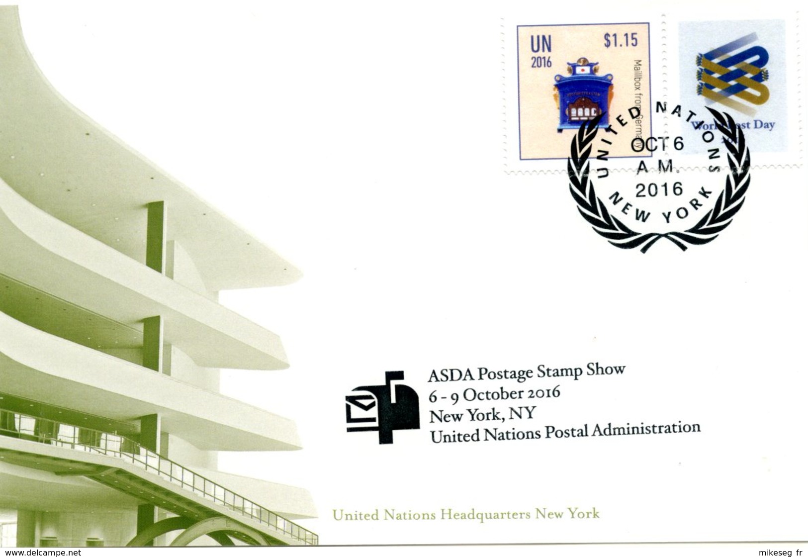 ONU New-York 2016 - Show Card NY ASDA 6-9 October 2016 - Cartoline Maximum