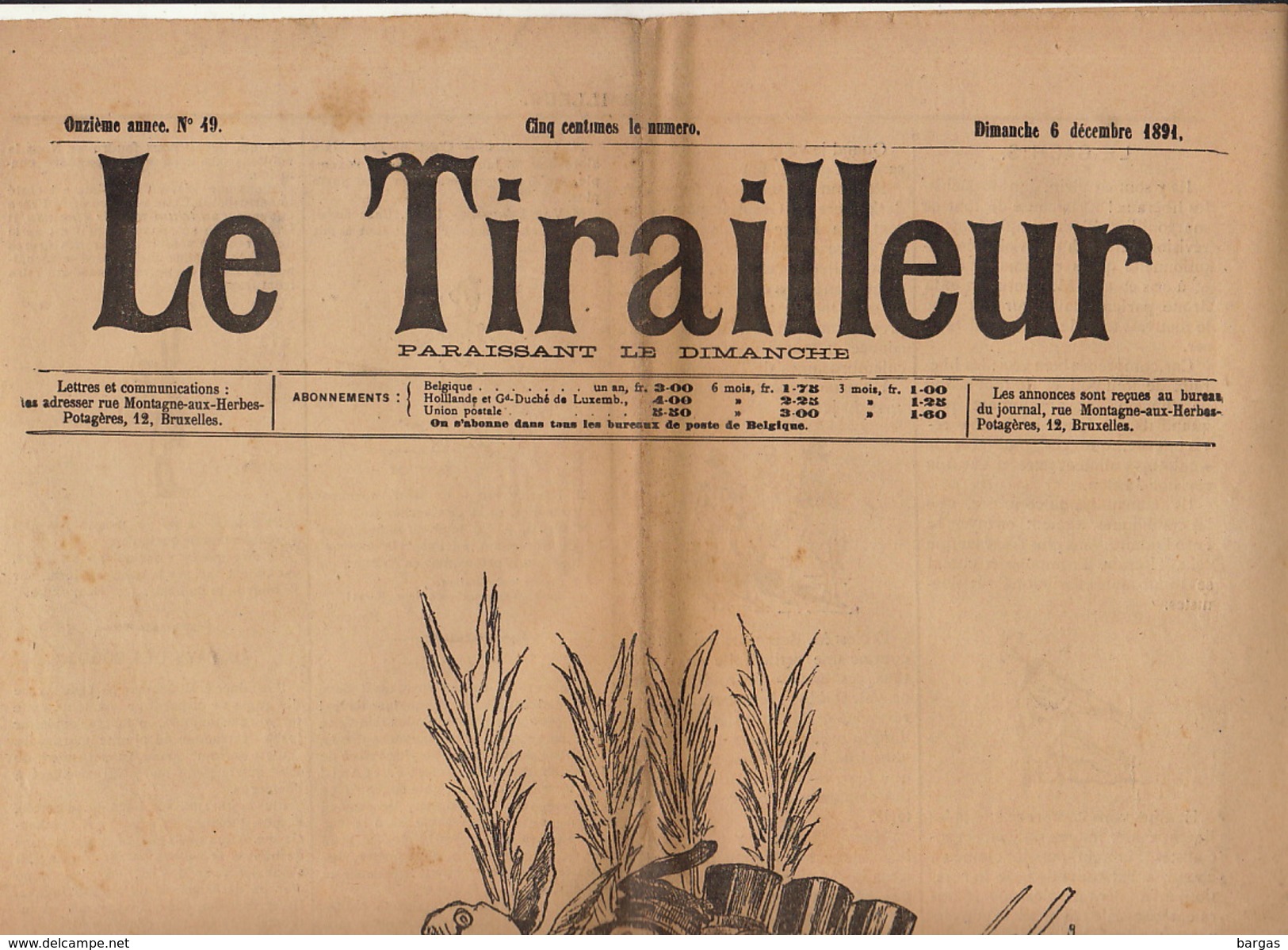 Journal Ancien LE TIRAILLEUR 1891 Caricature Politique Pleine Page La Réforme - 1850 - 1899