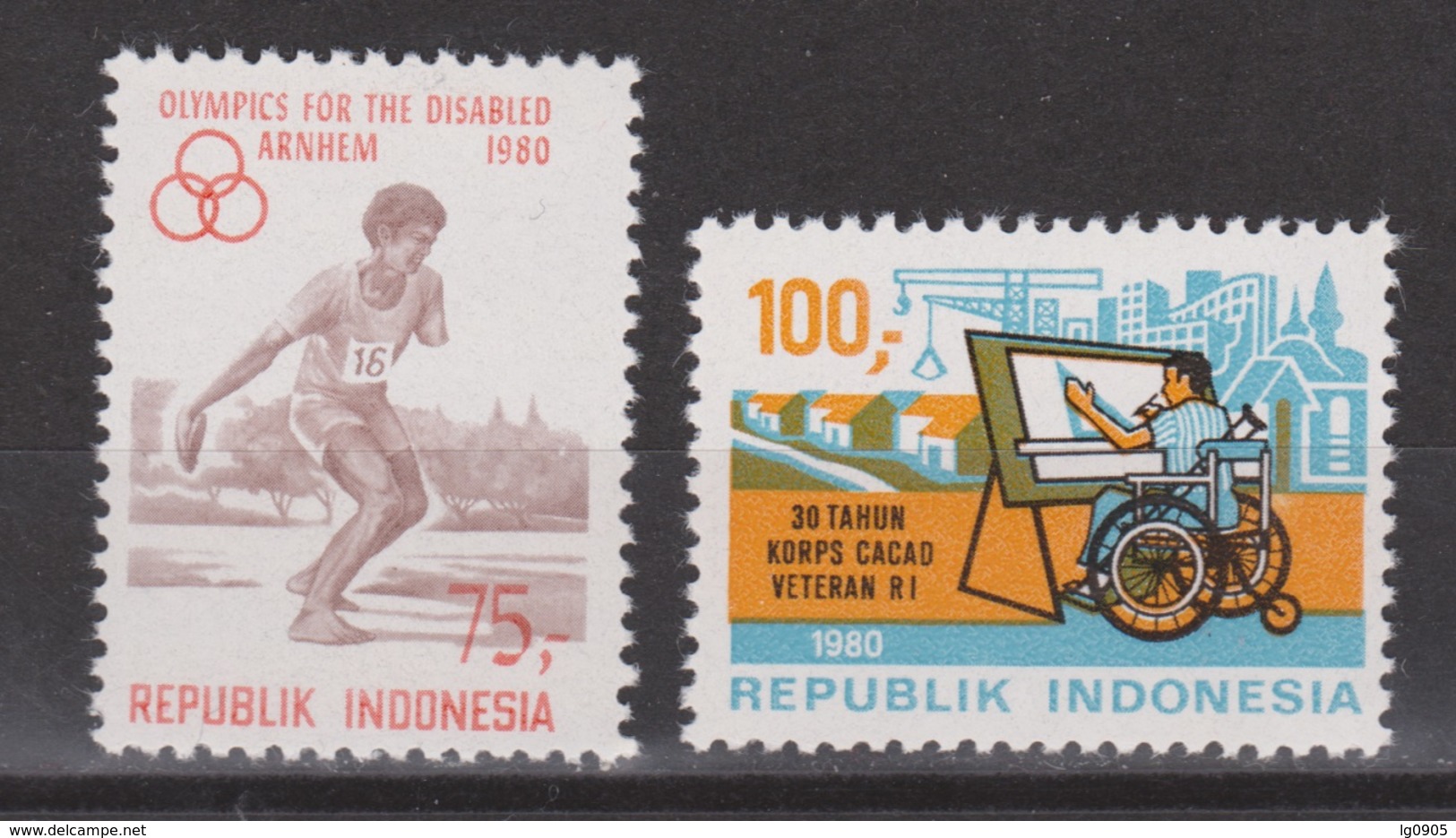 Indonesie 1003-1004 MNH ; Olympic Games Handicapped Persons Arnhem 1980 NOW MANY STAMPS INDONESIA VERY CHEAP - Handisport