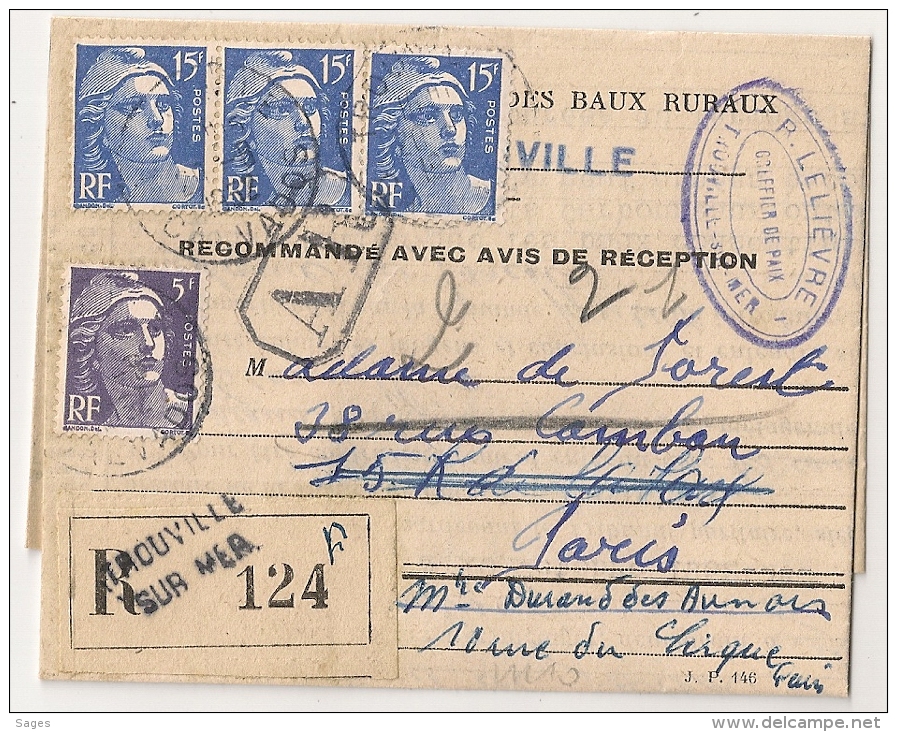 TROUVILLE SUR MER, Calvados Sur Recommandé Au Type GANDON. - 1921-1960: Modern Period