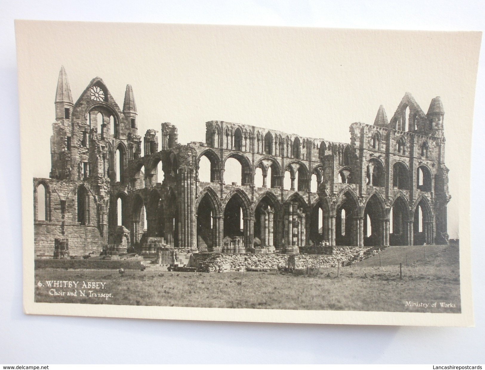 Postcard Whitby Abbey Choir & North Transept North Yorkshire RP  My Ref B1262. - Whitby