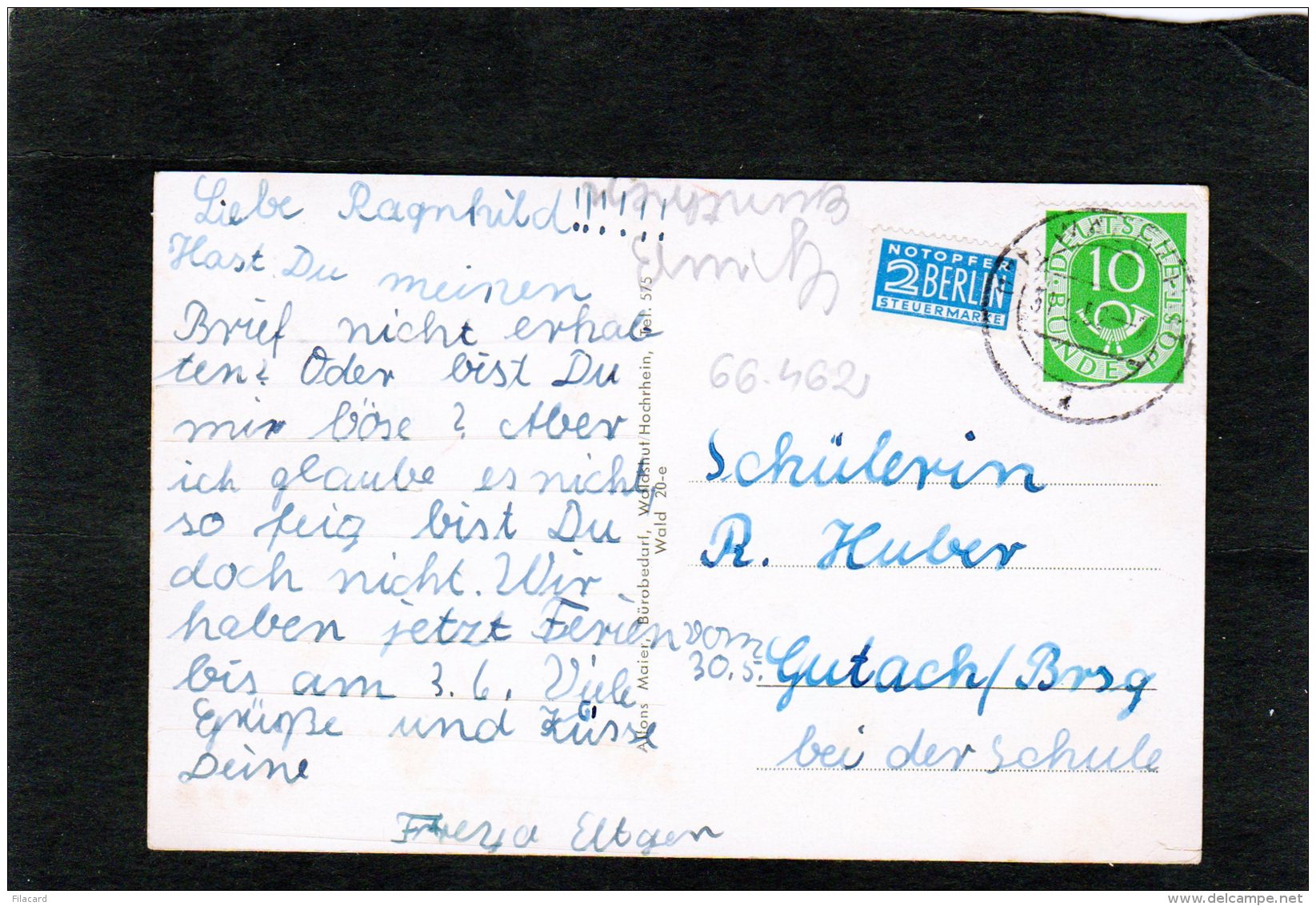 66462  Germania,  Waldshut Am  Hochrhein,  Oberes Tor,  VG  1957 - Waldshut-Tiengen