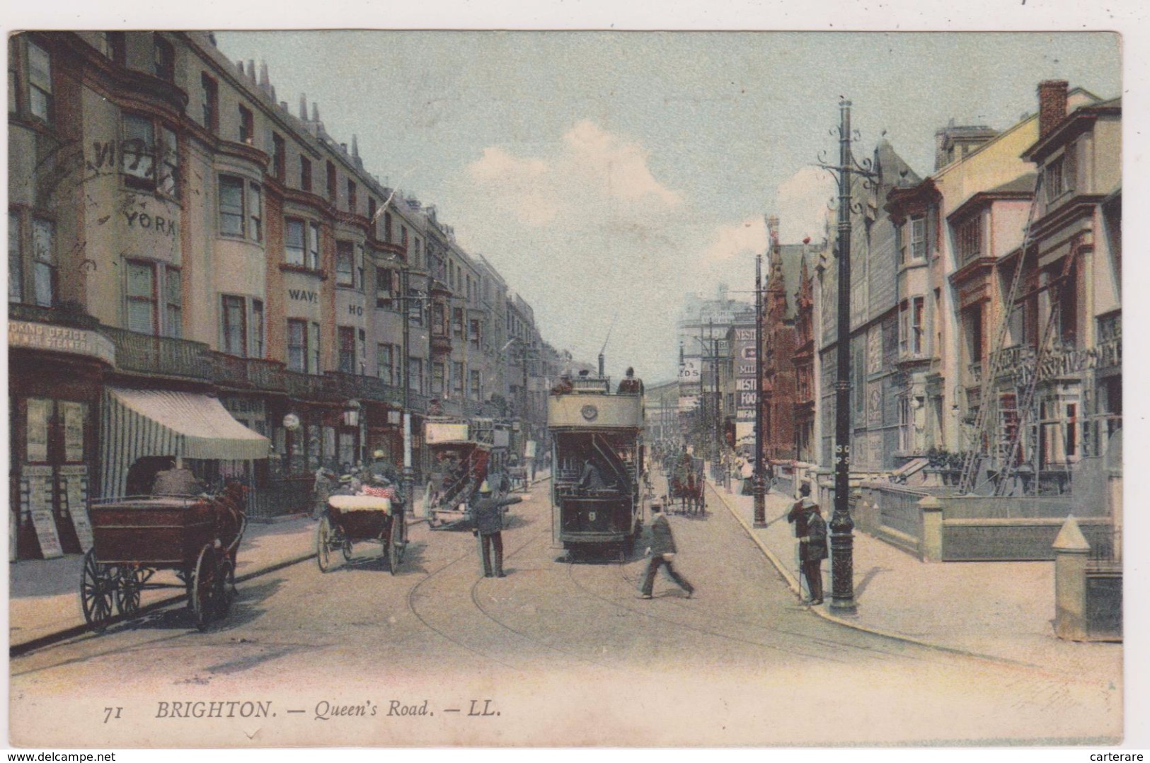 EUROPE,ROYAUME UNI,UNITED KINGDOM,angleterre,BRITISH RAILWAYS,BRIGHTON,en 1907,tramway,centre Ville - Brighton